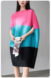 Luxury Pleated Batwing Dress